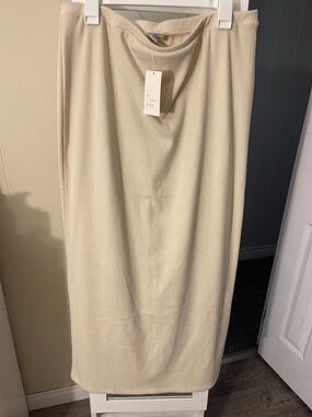 a new day Strapless Cream Ribbed Knit Dress